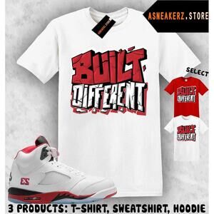 Shirt Match Aj 5 Og Fire Red Matching Tee Built Different T-Shirt